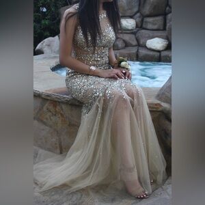 Beaded Gold Gown